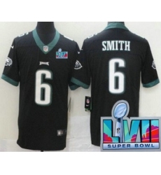 Youth Philadelphia Eagles #6 DeVonta Smith Limited Black Super Bowl LVII Vapor Jersey