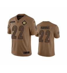 Men's Nike Pittsburgh Steelers #22 Najee Harris 2023 Brown Salute To Service Limited Football Stitched Jersey