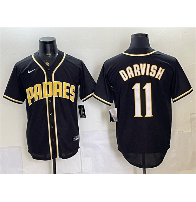 Men's San Diego Padres #11 Yu Darvish 2026 Fashion Replica Black Out Stitched Baseball Jersey