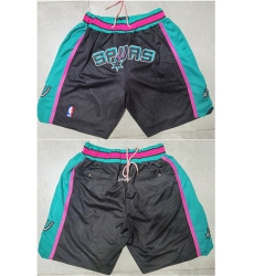 Men' San Antonio Spurs Black Teal Shorts (Run Small)