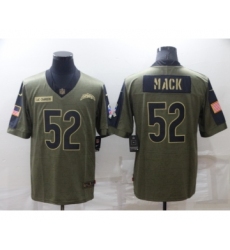 Men's Los Angeles Chargers #52 Khalil Mack Olive Salute To Service Limited Stitched Jersey