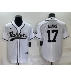 Men's Las Vegas Raiders #17 Davante Adams White Stitched MLB Cool Base Nike Baseball Jersey