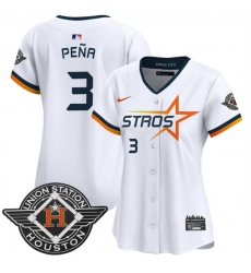 Women's Houston Astros #3 Jeremy Pena White 2025 City Connect Limited Stitched Baseball Jersey(Run Small)