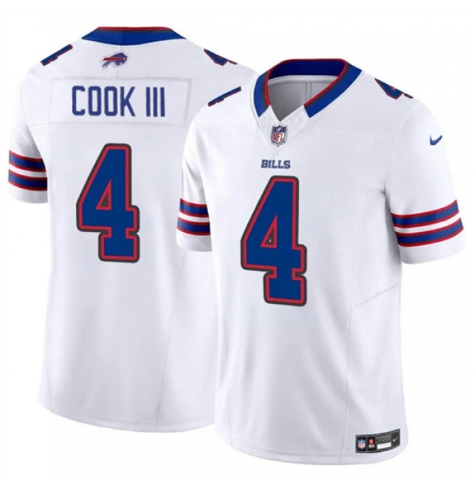 Men's Buffalo Bills #4 James Cook III White 2025 F.U.S.E. Vapor Untouchable Limited Football Stitched Jersey