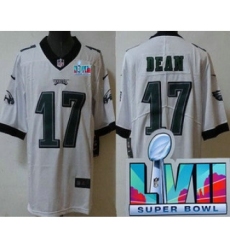 Men's Philadelphia Eagles #17 Nakobe Dean Limited White Super Bowl LVII Vapor Jersey