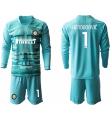 2020-21 Inter Milan lake blue goalkeeper 1# HANDANOVIC long sleeve soccer jerseys