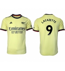 Arsenal F.C #9 Lacazette Yellow Away Soccer Jersey