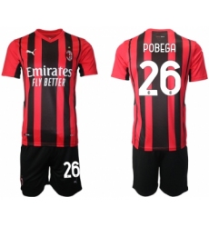 Men 2021-2022 Club AC Milan home red 26 Soccer Jersey