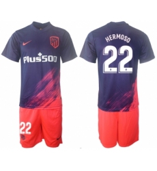 Men 2021-2022 Club Atletico Madrid away purple 22 Soccer Jersey