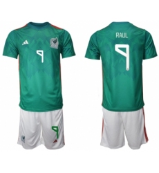 Men's Mexico #9 Raul Santos Green Home Soccer Jersey Suit