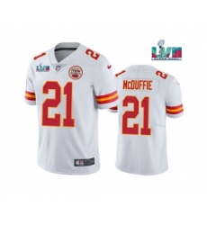 Men's Kansas City Chiefs #21 Trent McDuffie White Super Bowl LVII Patch Vapor Untouchable Limited Stitched Jersey