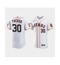 Men's Houston Astros #30 Kyle Tucker White 60th Anniversary Flex Base Stitched Baseball Jersey