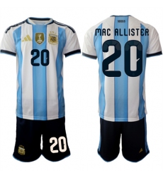 Men's Argentina #20 MAC ALLISTER National Team FIFA x World Cup 2026 Home White On Field Jersey