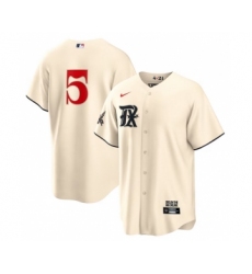 Men's Texas Rangers #5 Corey Seager Cream 2023 City Connect Cool Base Stitched Baseball