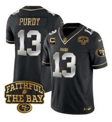 Men's San Francisco 49ers #13 Brock Purdy Black 2025 F.U.S.E. 1-Star C With Faithful To The Bay Limited V8 Football Stitched Jersey