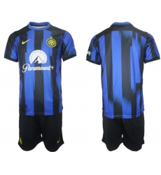 Men's Inter Milan Blue Black Stripe 2023-24 Home Soccer Jersey