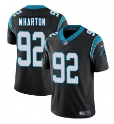 Men's Carolina Panthers #92 Tershawn Wharton Black 2025 Vapor Limited Football Stitched Jersey