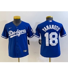 Women's Los Angeles Dodgers #18 Yoshinobu Yamamoto Blue Stitched Cool Base Nike Jersey