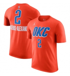 Men's Oklahoma City Thunder #2 Shai Gilgeous-Alexander Orange Statement Edition Name & Number T-Shirt