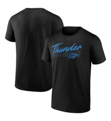 Men's Oklahoma City Thunder Black Color Block Slant T-Shirt