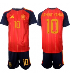 Men's Spain #10 LAMINE YAMAL National Team FIFA x World Cup 2026 Home Red On Field Jerseys