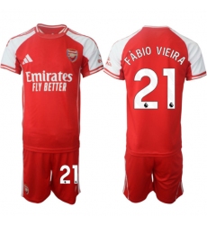 Men's Arsenal F.C #21 Fábio Vieira Red 2025 Home Soccer Jersey Suit