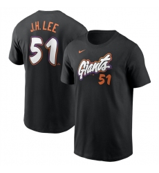 Men's San Francisco Giants #51 Jung Hoo Lee Anthracite 2025 City Connect Fuse Name & Number T-Shirt