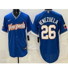 Men's Venezuela #26 Campeones Blue 2026 World Baseball Classic Cool Base Jersey