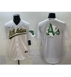 Men's Oakland Athletics Team Big Logo White Stitched Baseball Jersey