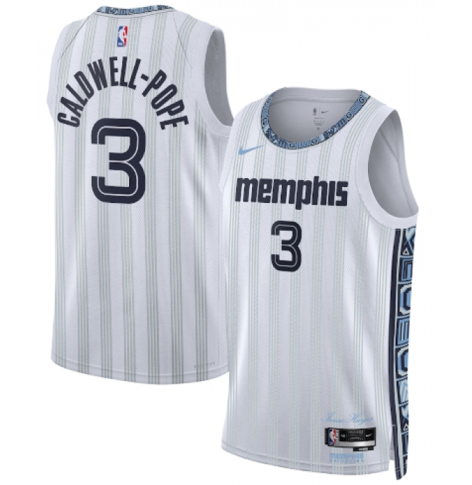 Men's Memphis Grizzlies #3 Kentavious Caldwell-Pope Gray 2025-26 City Edition Swingman Stitched Jersey