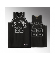 Men' San Antonio Spurs #22 Malaki Branham Black Stitched Jersey