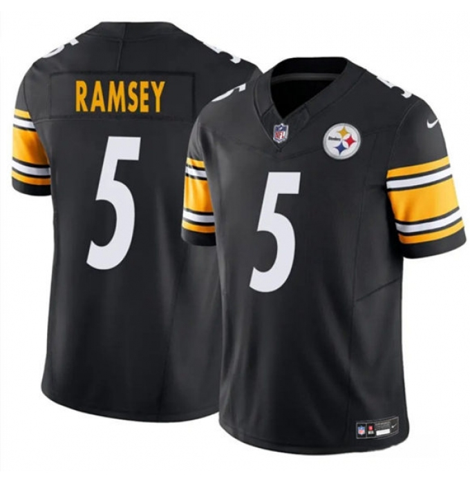 Men's Pittsburgh Steelers #5 Jalen Ramsey Black 2025 F.U.S.E. Vapor Untouchable Limited Football Stitched Jersey