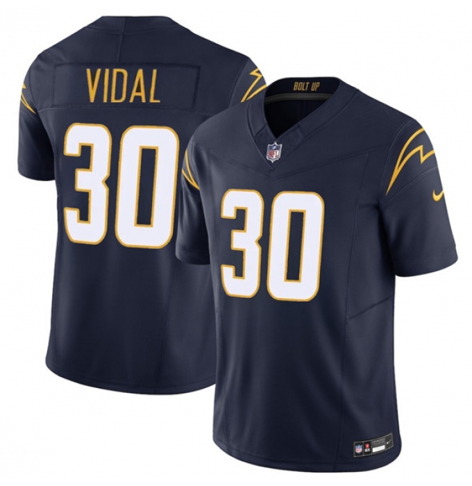 Men's Los Angeles Chargers #30 Kimani Vidal Navy 2025 F.U.S.E. Alternate Vapor Limited Football Stitched Jersey