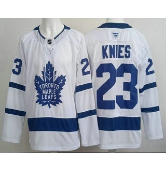 Men's Toronto Maple Leafs #23 Matthew Knies White Authentitc Jersey