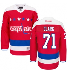 Men's Reebok Washington Capitals #71 Kody Clark Authentic Red Third NHL Jersey