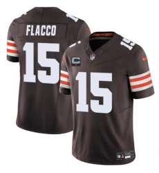 Men's Cleveland Browns #15 Joe Flacco Brown 2025 F.U.S.E. With 1-Star C Vapor Limited Stitched Football Jersey
