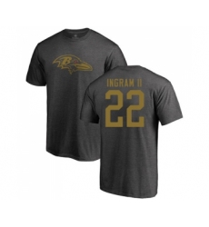 Football Baltimore Ravens #22 Mark Ingram II Ash One Color T-Shirt