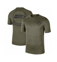 Football Men's Seattle Seahawks Olive 2019 Salute to Service Sideline Seal Legend Performance T-Shirt