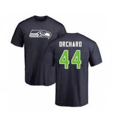 Football Seattle Seahawks #44 Nate Orchard Navy Blue Name & Number Logo T-Shirt