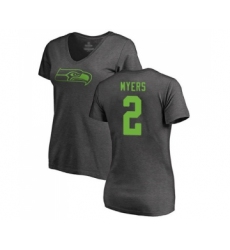 Football Women's Seattle Seahawks #2 Jason Myers Ash One Color T-Shirt
