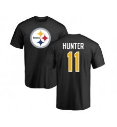Football Pittsburgh Steelers #11 Justin Hunter Black Name & Number Logo T-Shirt