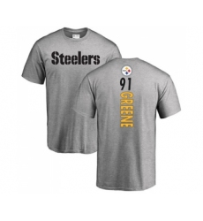 Football Pittsburgh Steelers #91 Kevin Greene Ash Backer T-Shirt
