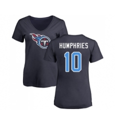 Football Women's Tennessee Titans #10 Adam Humphries Navy Blue Name & Number Logo T-Shirt
