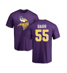 Football Minnesota Vikings #55 Anthony Barr Purple Name & Number Logo T-Shirt