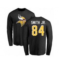 Football Minnesota Vikings #84 Irv Smith Jr. Black Name & Number Logo Long Sleeve T-Shirt