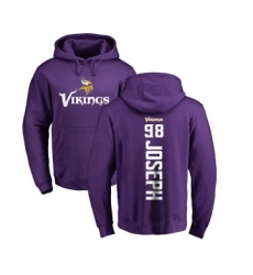 Football Minnesota Vikings #98 Linval Joseph Purple Backer Pullover Hoodie