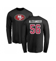 Football San Francisco 49ers #56 Kwon Alexander Black Name & Number Logo Long Sleeve T-Shirt