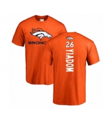 Football Denver Broncos #26 Isaac Yiadom Orange Backer T-Shirt