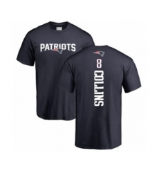 Football New England Patriots #8 Jamie Collins Navy Blue Backer T-Shirt
