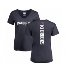 Football Women's New England Patriots #25 Terrence Brooks Navy Blue Backer T-Shirt